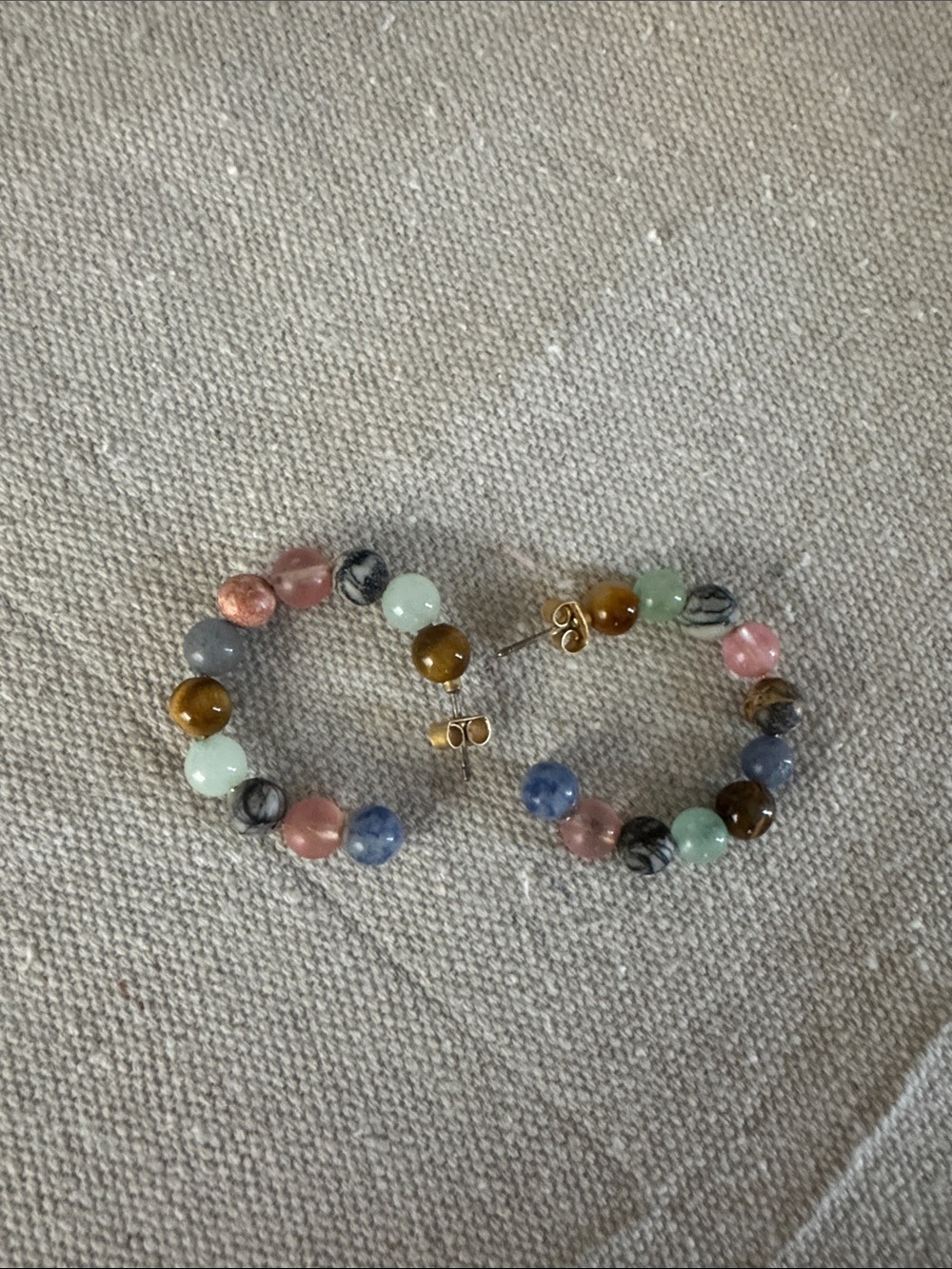 Madewell Beaded Hoop Earrings